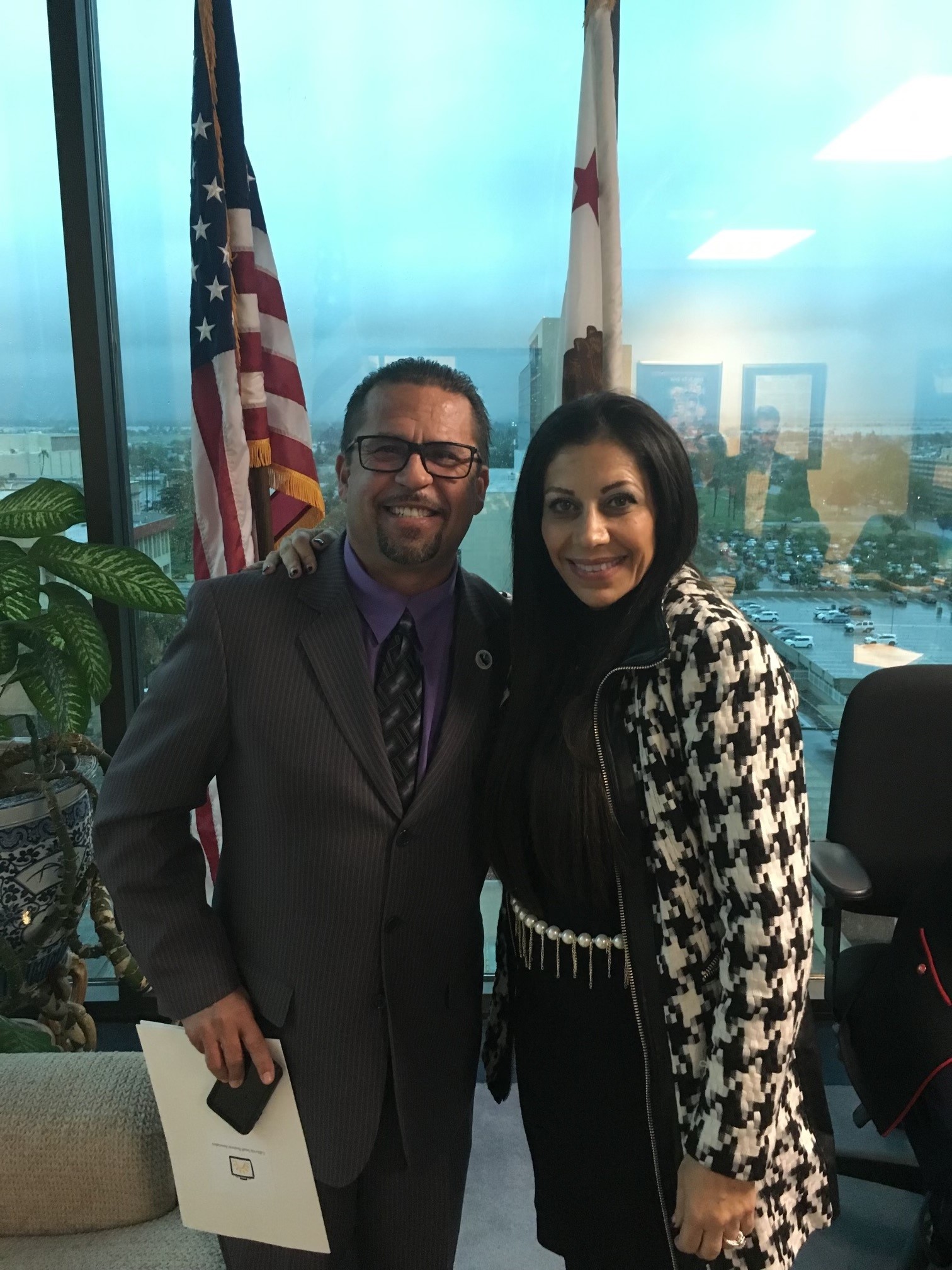 Manal Iskander with Frank Montes Cal State Chair for Hispanic Chamber